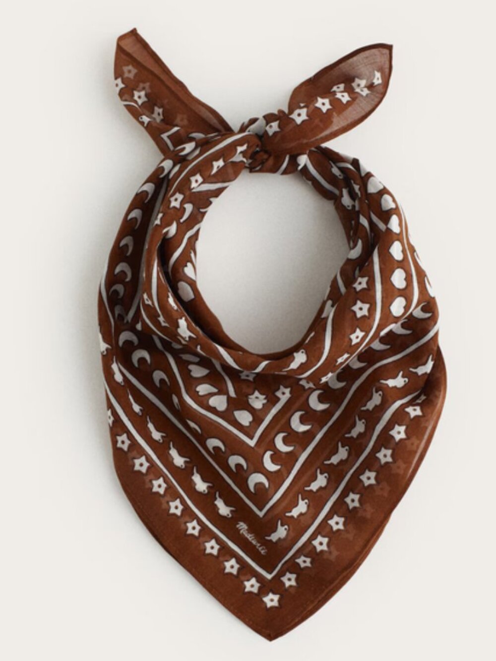 New Madewell Organic Cotton Charm Acorn Bandana